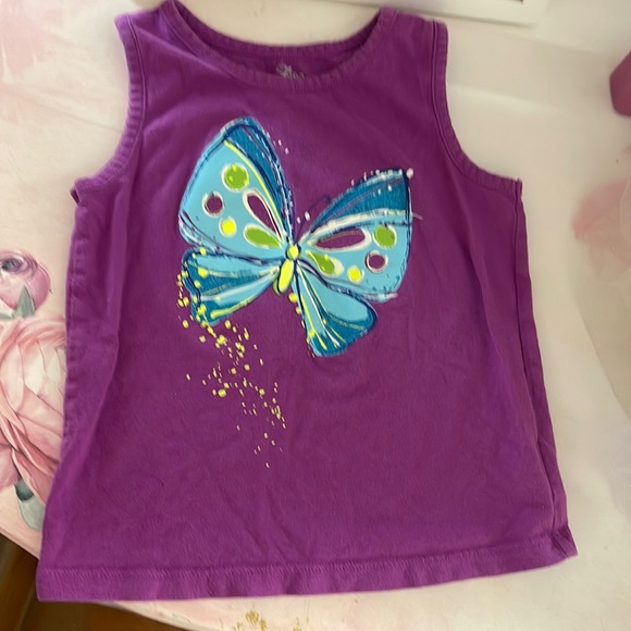 Giles 4T Childrens  Place purple butterfly tank - Picture 1 of 4